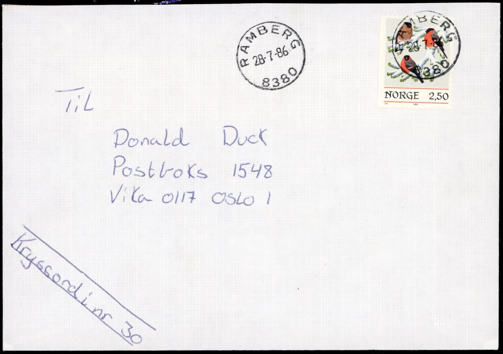 RAMBERG / 8380 - 1986 til Oslo