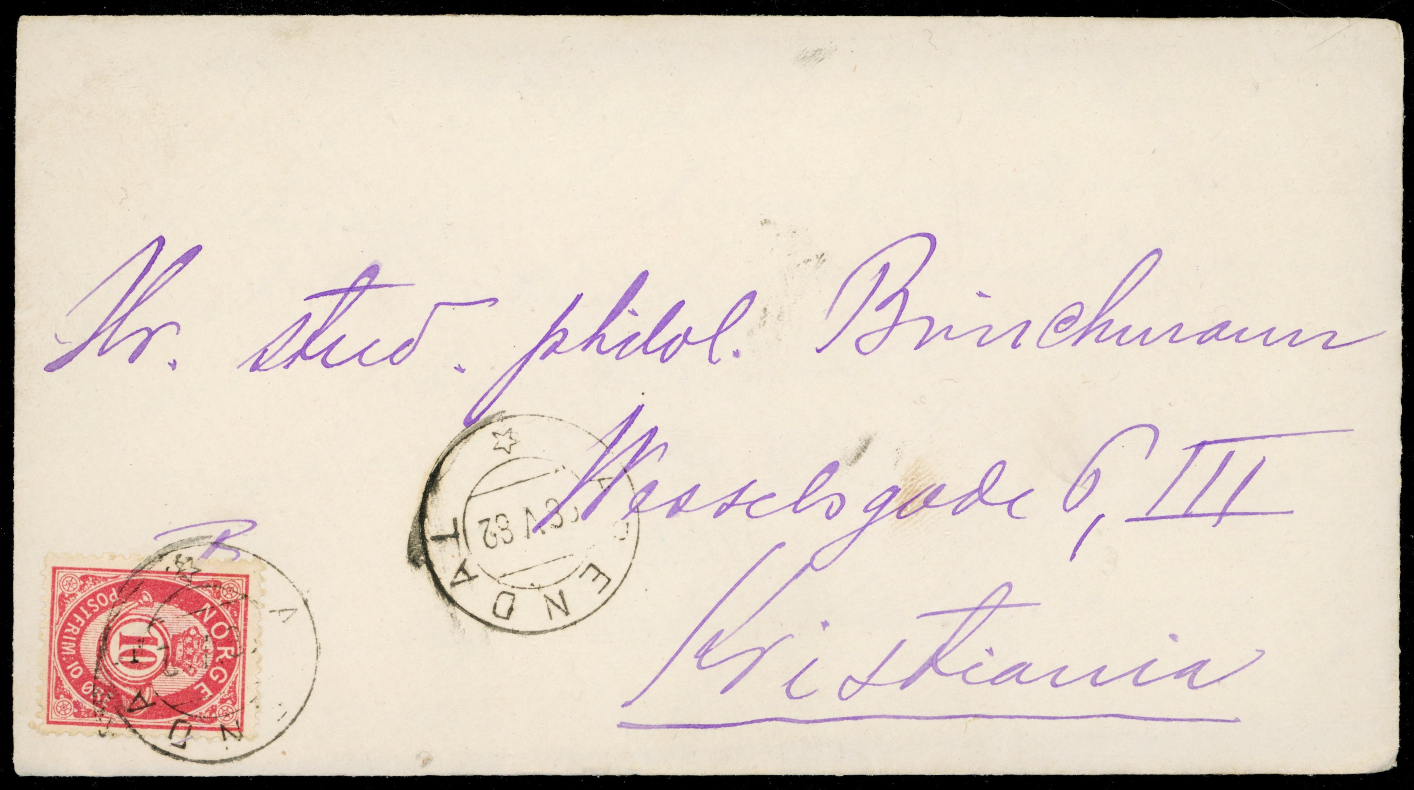 ARENDAL / * - 1882 til Kristiania
