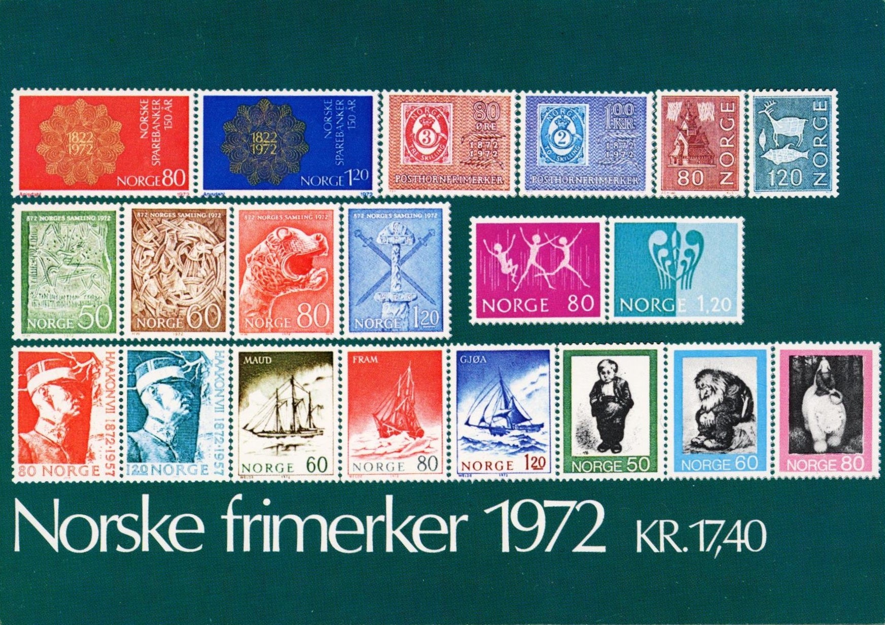 Postens Årssett Norske frimerker 1972