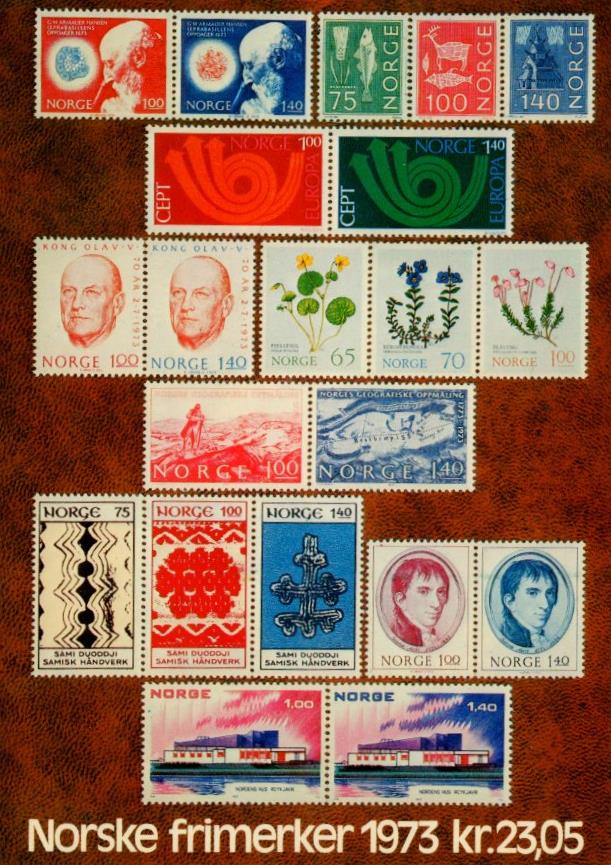 Postens Årssett Norske frimerker 1973