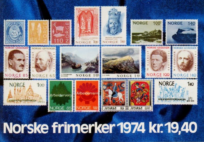 Postens Årssett Norske frimerker 1974