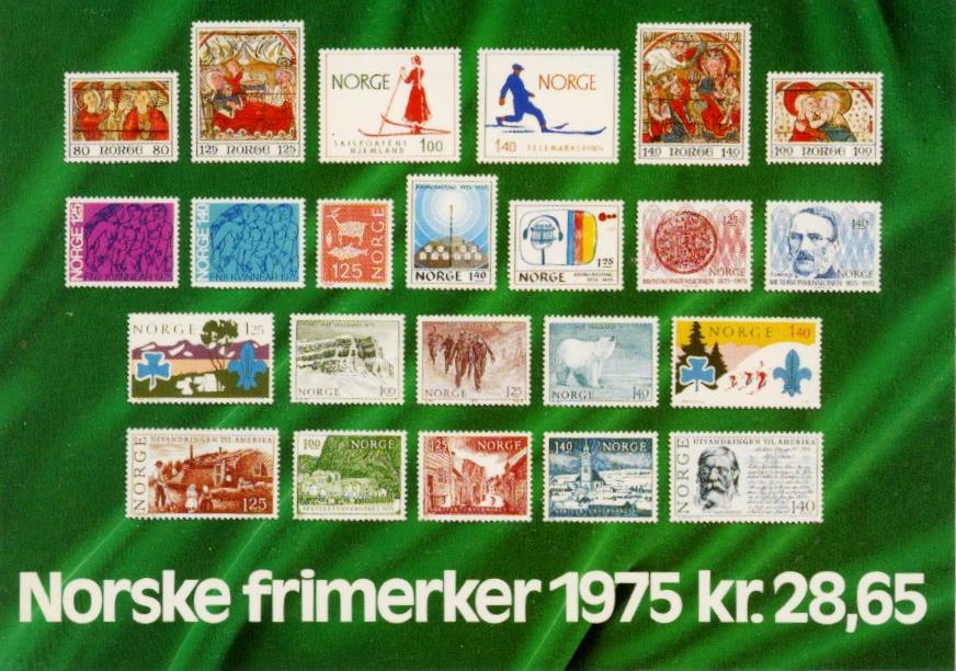 Postens Årssett Norske frimerker 1975